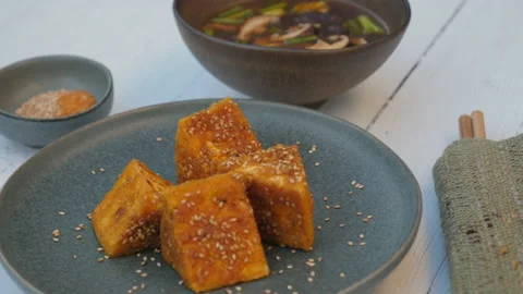 Crispy Tofu Agedashi 스톡 동영상 166535343