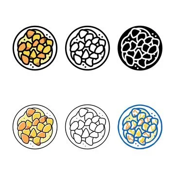 Crispy variations potato vegetable color icon vector Stock Illustration
