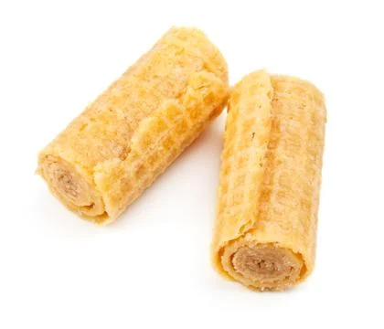 Crispy wafer rolls Stock Photos