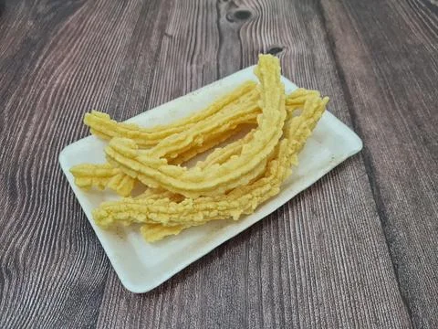 Crispy yellow crackers Stock Photos