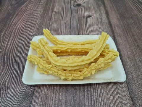 Crispy yellow crackers Stock Photos