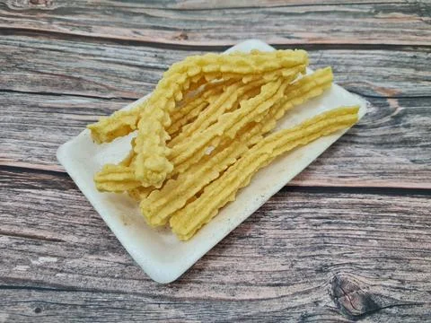 Crispy yellow crackers Stock Photos