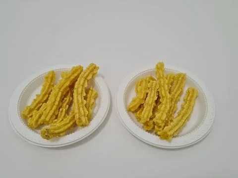 Crispy yellow crackers Stock Photos