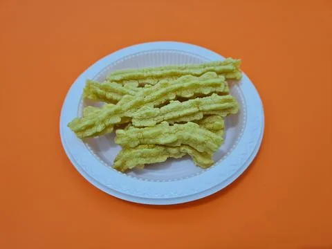 Crispy yellow crackers Stock Photos
