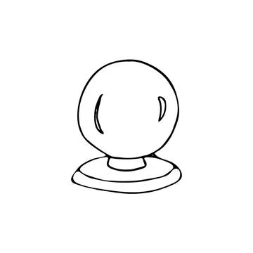 Cristal ball for magic doodle style Stock Illustration