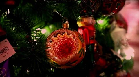 CRISTMAS DECO ON TREE Stock Photos