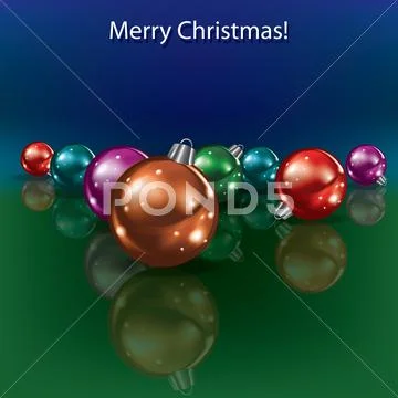 Cristmas decorations on blue background Stock Illustration