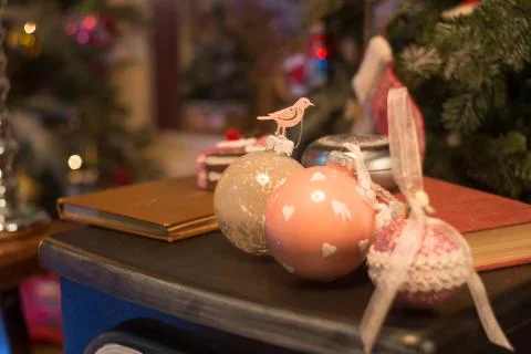 Cristmas decorations in interior Stock Photos