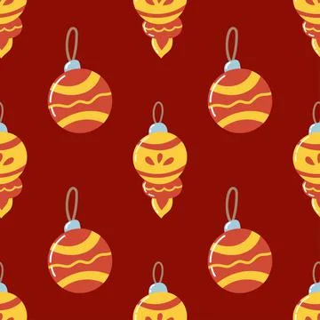 Cristmas seamless pattern with decorative balls. Perfect foe xmas background Stock-Illustration