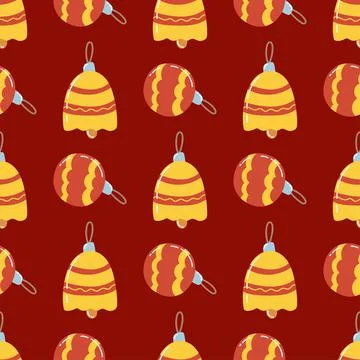 Cristmas seamless pattern with decorative balls. Perfect foe xmas background Stock Illustration