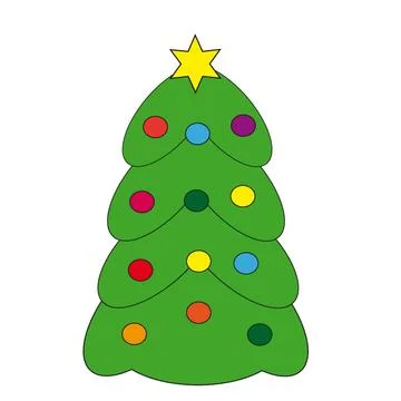 Cristmas tree on white background. Stock Illustration