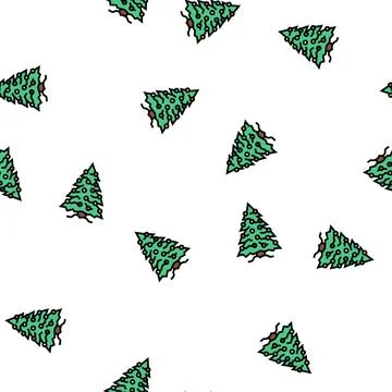 Cristmas tree winter vector seamless pattern Stock Illustration