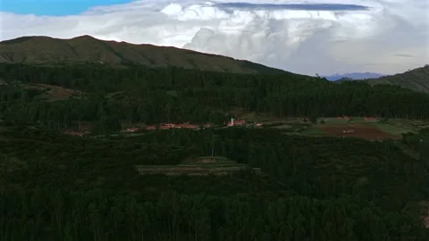 Cristo Blanco Jesus statue Cusco vive en Peru Perú aerial drone Cuzco Red Hill Stock Footage 325507289