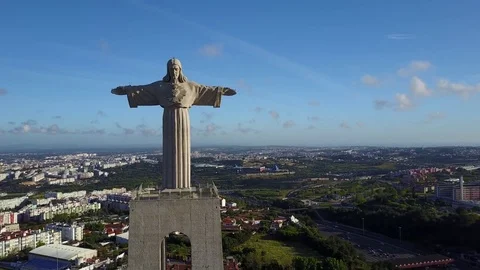 Cristo Rei Statue Stock Footage 75877417