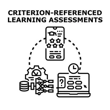 Criterion referenced learning assessments concept vector icon Stock Illustration