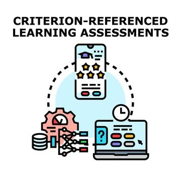 Criterion referenced learning assessments concept vector icon Stock Illustration