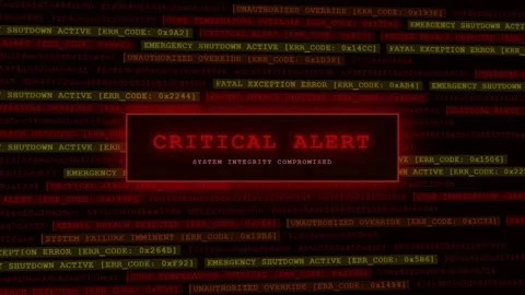Critical Alert: System Integrity Compromised with Error Codes Stream Video stock 342554706