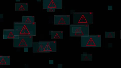 Critical alert window prompts notify operators of database errors. Multiple.. Stock Footage 337370465
