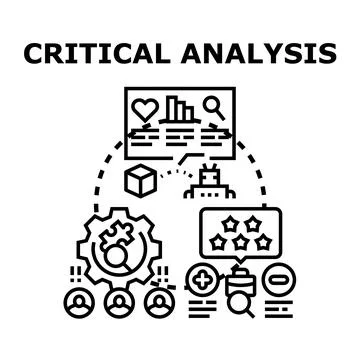Critical analysis process researching information and data Stock Illustration