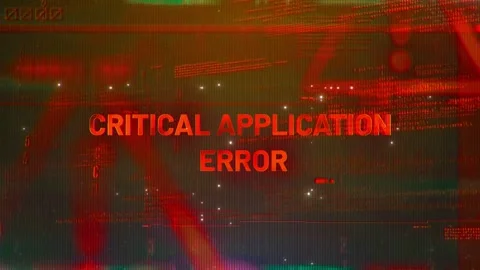 Critical Application Error Word on High Technology Futuristic Background Stock Footage 341458780