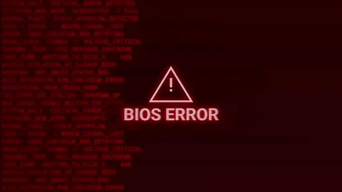 Critical BIOS Error Warning Message on Computer Screen Stock Footage 348185981