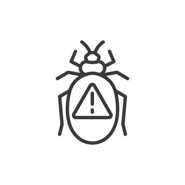 Critical bug, icon in line design. Critical, bug, error, issue, software Ilustración de archivo