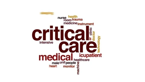 Critical care animated word cloud, text design animation. Stock Footage 72668768