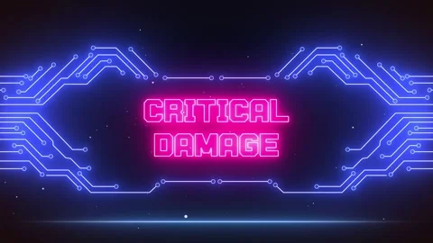 Critical Damage Alert Animation for High-Action Gameplay Hits Stock Footage 327343654
