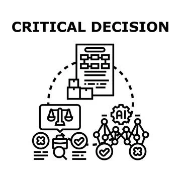 Critical decision making process with artificial intelligence analysis イラスト素材