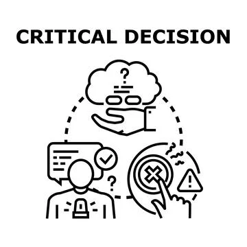 Critical decision making process requiring careful thinking Ilustración de archivo