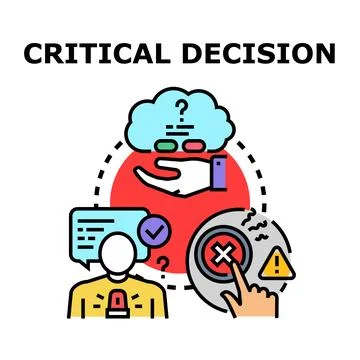 Critical decision making process requiring careful thinking Stock Illustration