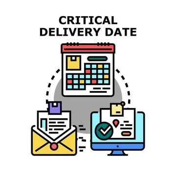 Critical delivery date concept with mail and online tracking Ilustração Stock