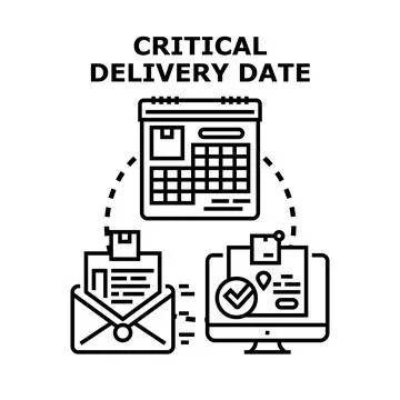 Critical delivery date concept with mail and online tracking Stock Illustration