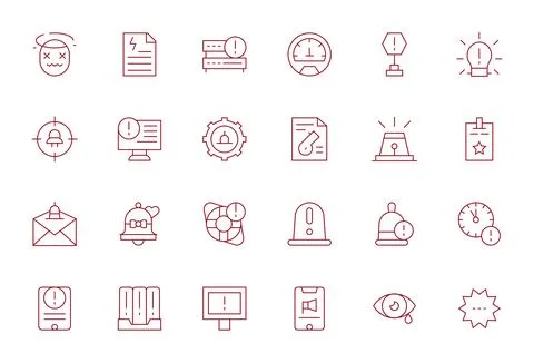 Critical Design Vector Icons featuring 24 Pixel Optimized Thin Line Style Illustrazione stock