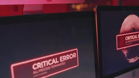 Critical Error Alarm on Computers Stock Footage 171066203