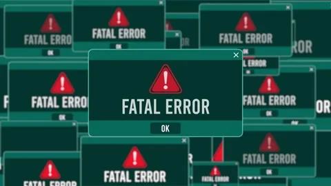 Critical Error Alert Warning Error Window Pop-up Notification Box Stock Footage 244025614