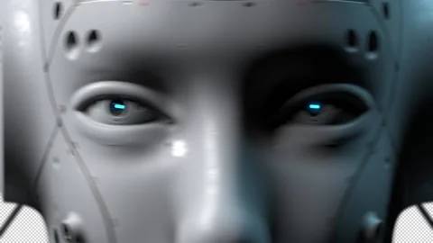 Critical error of artificial intelligence. shaking head of robot out of actio 스톡 동영상 171822546