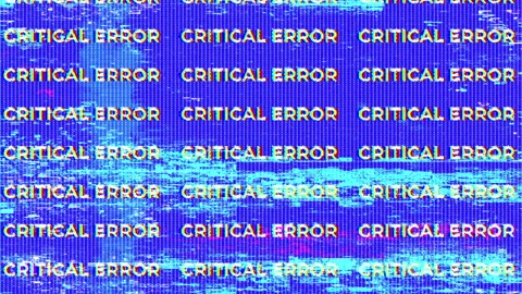 Critical Error. Hacked Glitch Screen Stock Footage 261455950