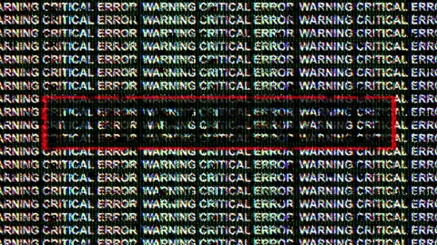 Critical Error. Hacked Glitch Screen Video stock 261967375