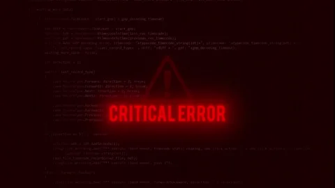 Critical Error Message Animation System Failure Notification Video stock 341458826