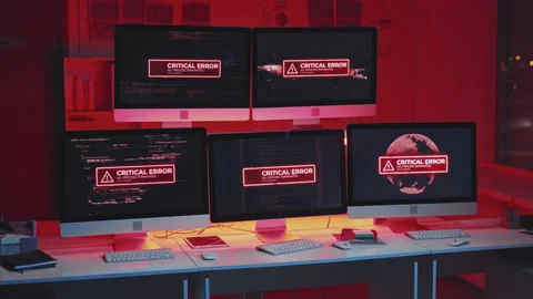 Critical Error Message on Computer Screens Stock Footage 171066330
