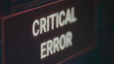 Critical error message on digital screen Stock Photos