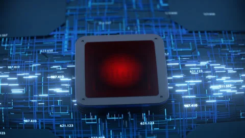 Critical error message flashing on processor. Stock Footage 280557907
