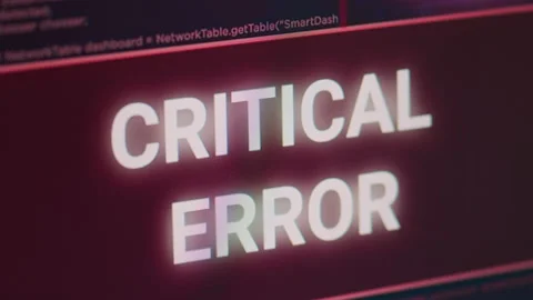 Critical error message flashing on screen with hacking alert Stock Footage 227617779