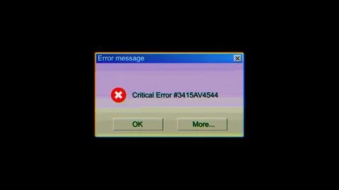 Critical Error message glitch Stock Illustration