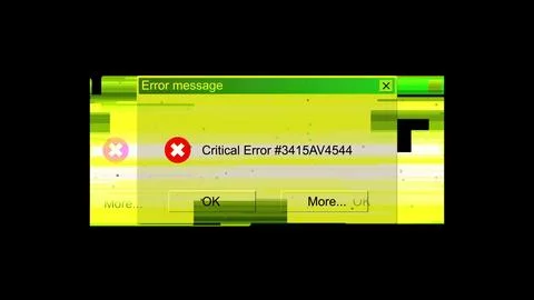 Critical Error message glitch Illustrazione stock