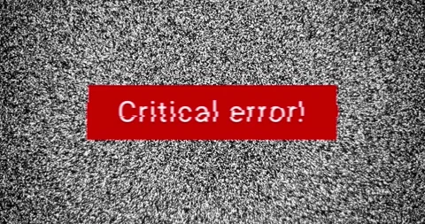 Critical Error Message over Television Static Abstract Noise Background. Stock Footage 348526771