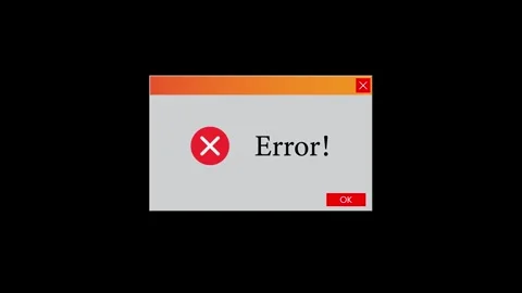 Critical error message pop up notification on windows screen animation Stock Footage 333196791