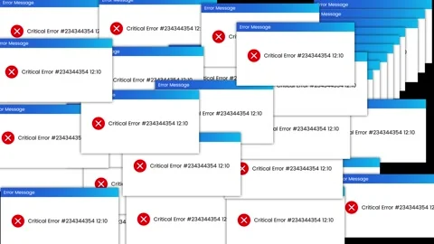 Critical error message pop ups on windows screen animation Stock-Footage 331459732