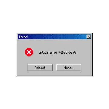 Critical error message window, PC popup warning Stock Illustration
